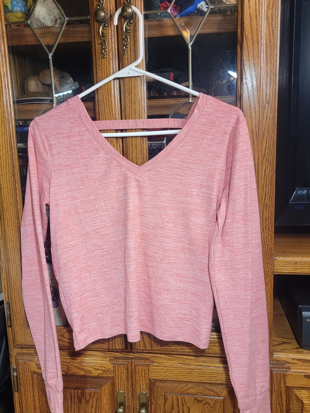 SO Pink Sporty LS Twist Back Tee Size Small